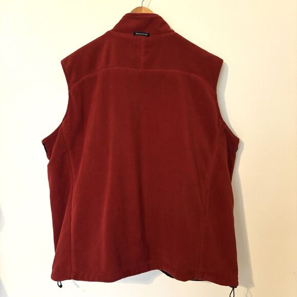 Eddie Bauer Fleece Vest Windcutter Mens Size XXL Brick Red Full Zip Outdoor Gear - Picture 10 of 14